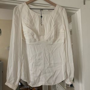 NWT Leon Max off white Silk Blouse